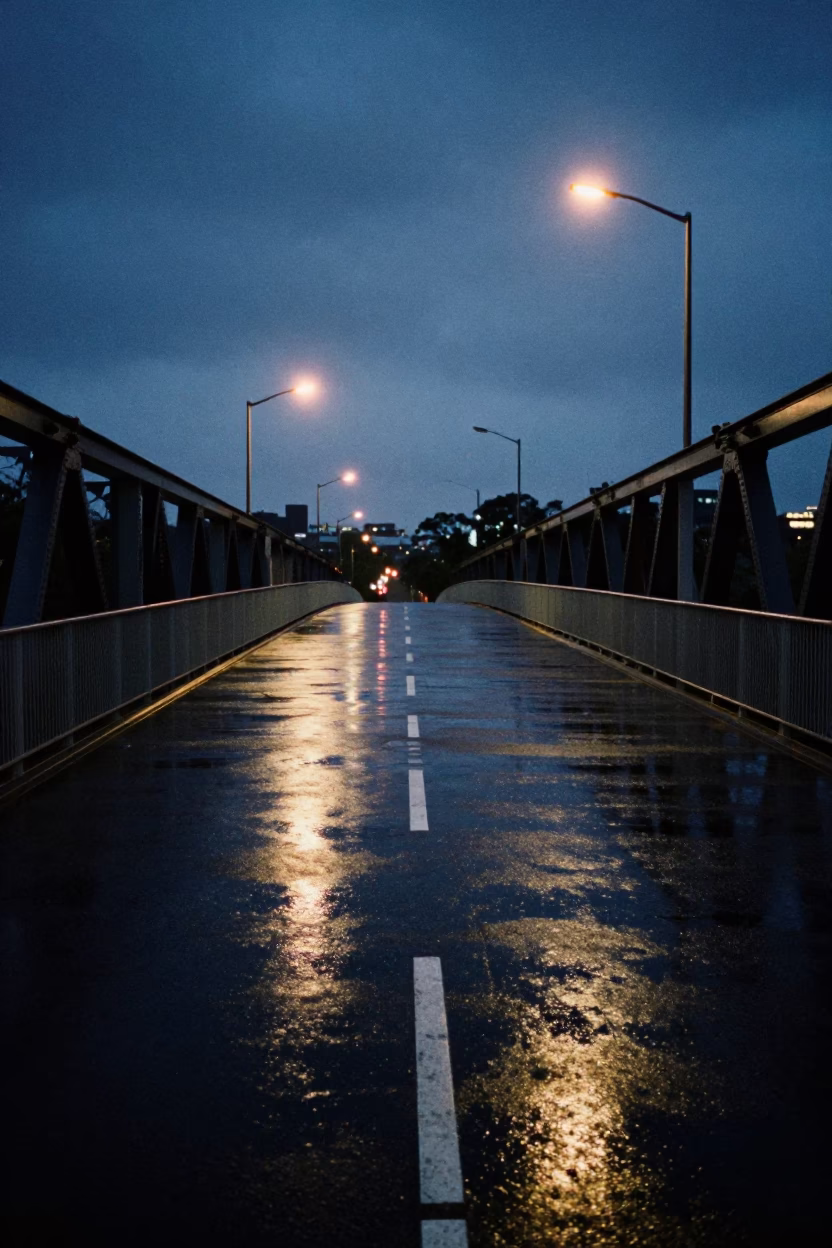 Markings Shining in Melbourne at The Predawn Darkness Light in in Melbourne, Victoria, Australia