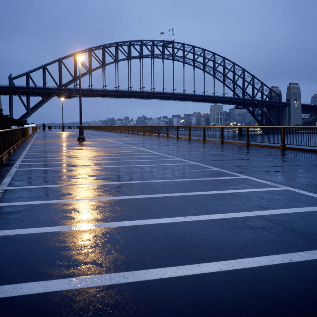 Markings Shining in Sydney at Nautical Dawn Light in in Sydney, New South Wales, Australia