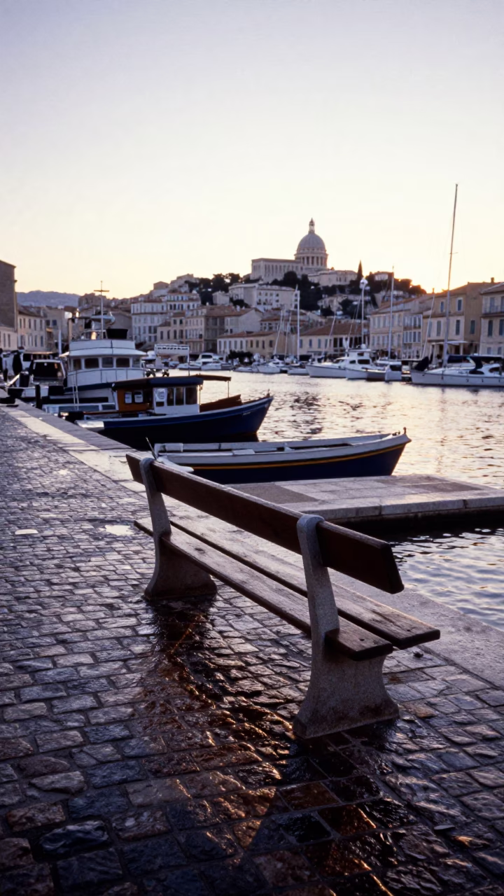 Marseille Port Saint Charles Dawn Street Photography with Mineral Stains and Twine in in Marseille, France