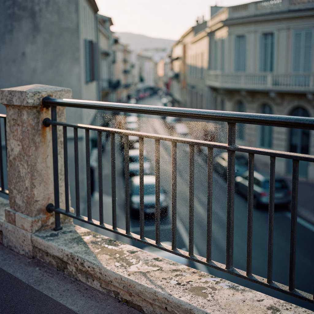 Marseille Street Scene at As First Light Reaches The Scene in in Marseille, France