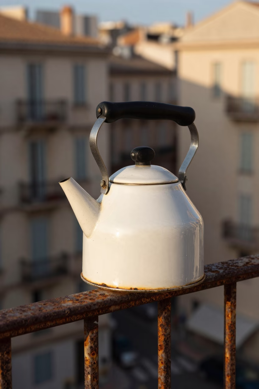 Marseille White Ceramic Stovetop Kettle in in Marseille, France