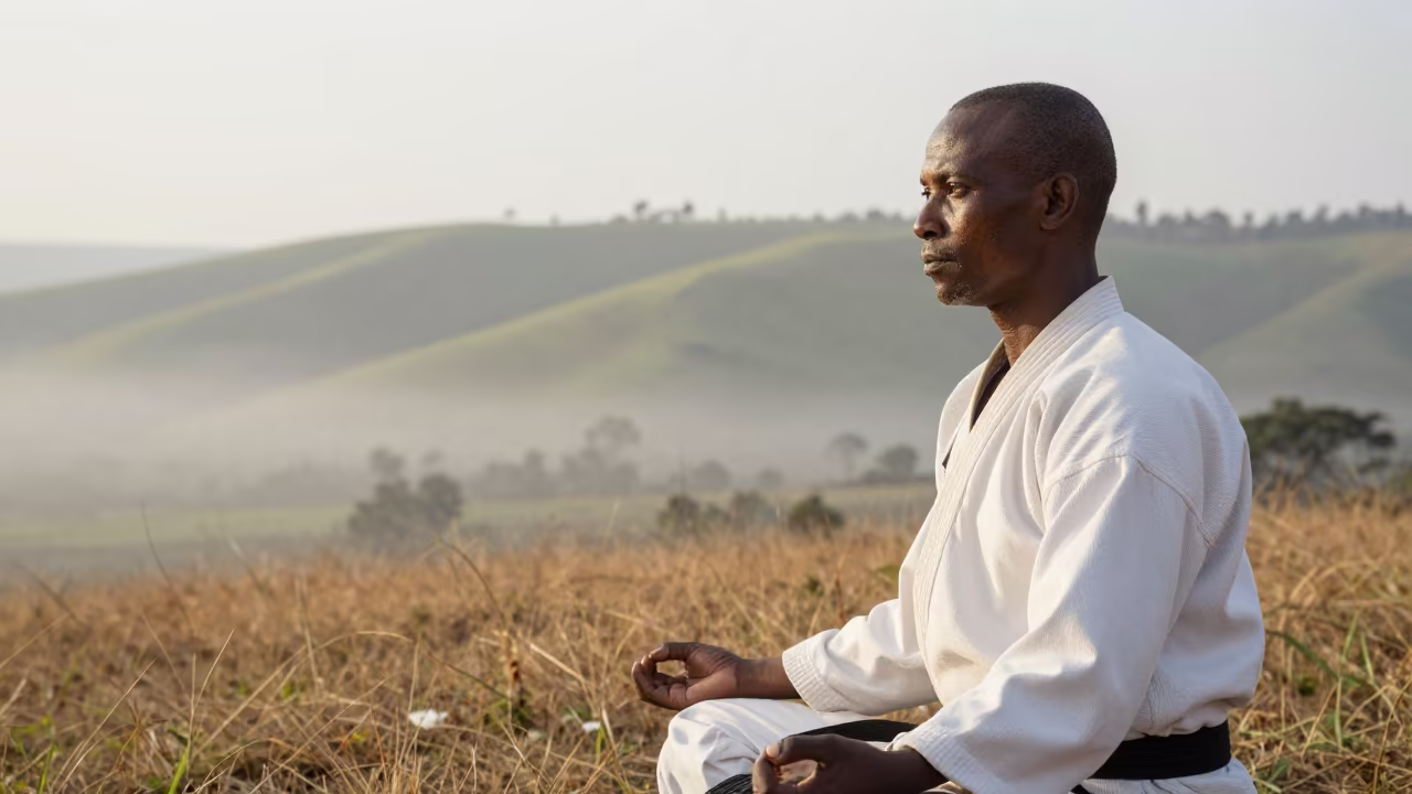 Martial Arts Master Meditating Near Arusha in near Arusha
