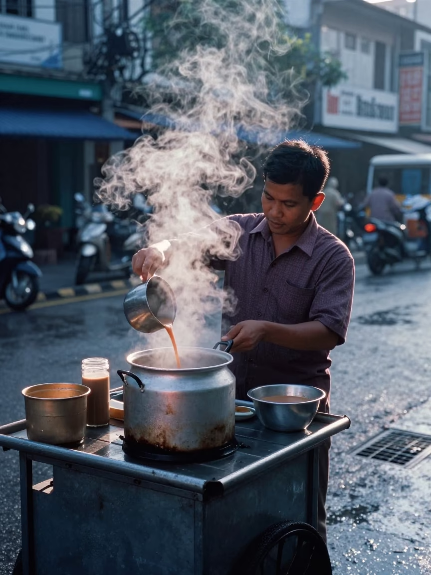 Masala Chai at Sunrise Light in Kuala Lumpur in in Kuala Lumpur, Malaysia