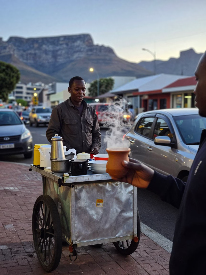 Masala Chai in Cape Town at Blue Hour in in Cape Town, South Africa