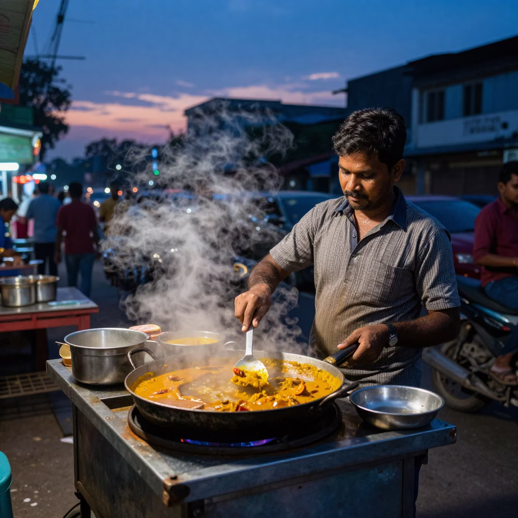 Masala Curry in Kolkata at Indigo Twilight After Sunset in in Kolkata, India