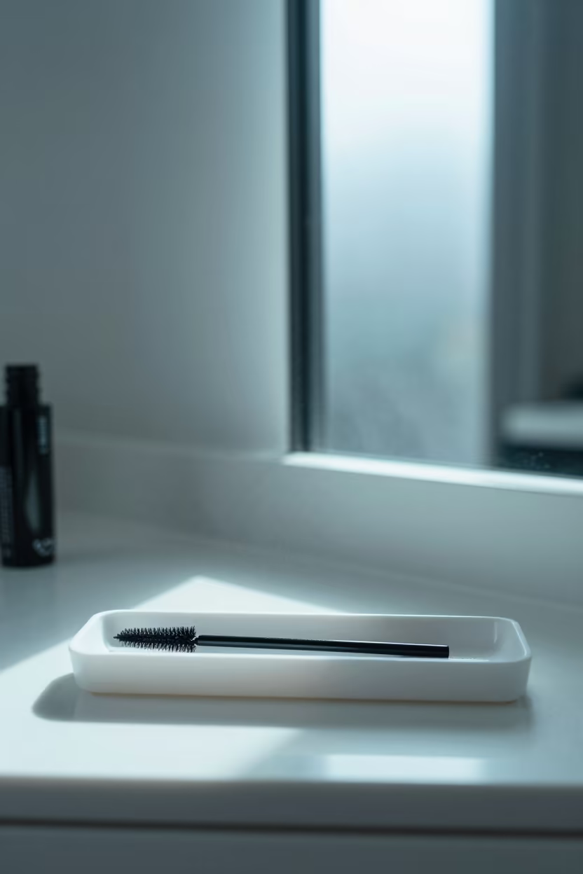 Mascara Wand Tray in Dawn Salon Light in inside a salon row in Machala