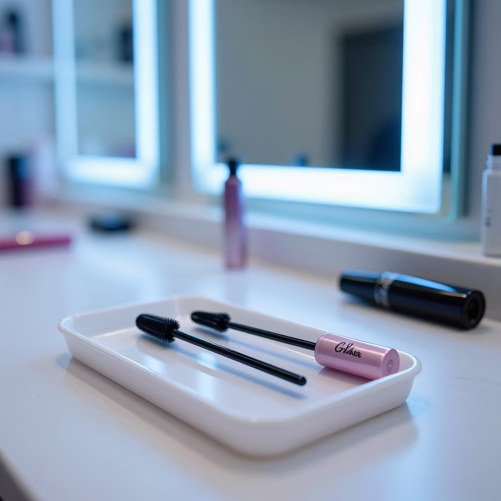 Mascara Wand Tray in Evening Salon Light in inside a salon row in Gorakhpur