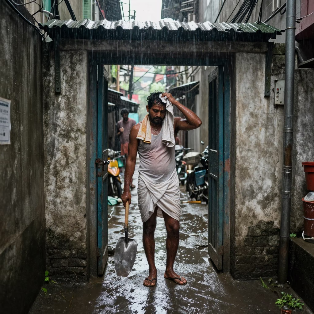 Mason Pausing in Kolkata in in Kolkata, India