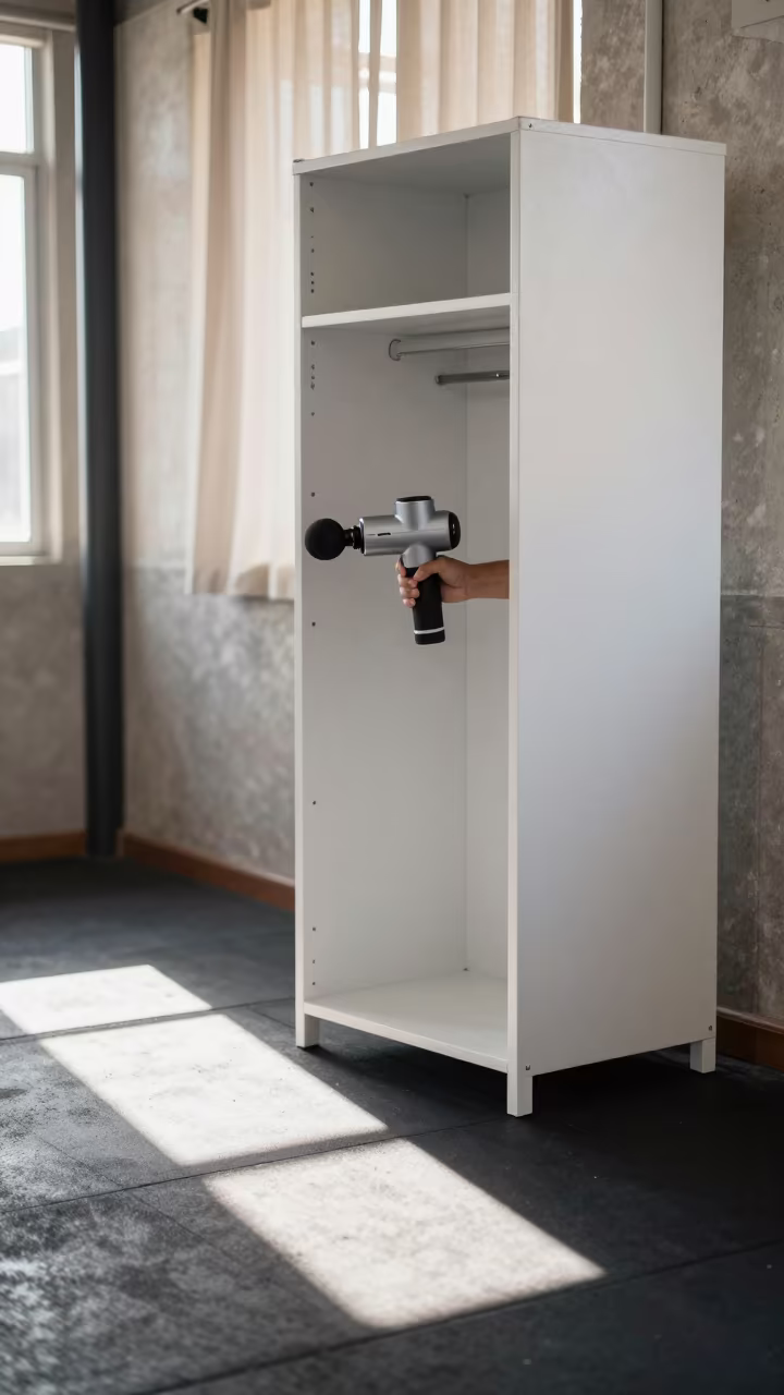 Massage Gun Locker in Mbuji-Mayi Gym in inside a strength room in Mbuji-Mayi