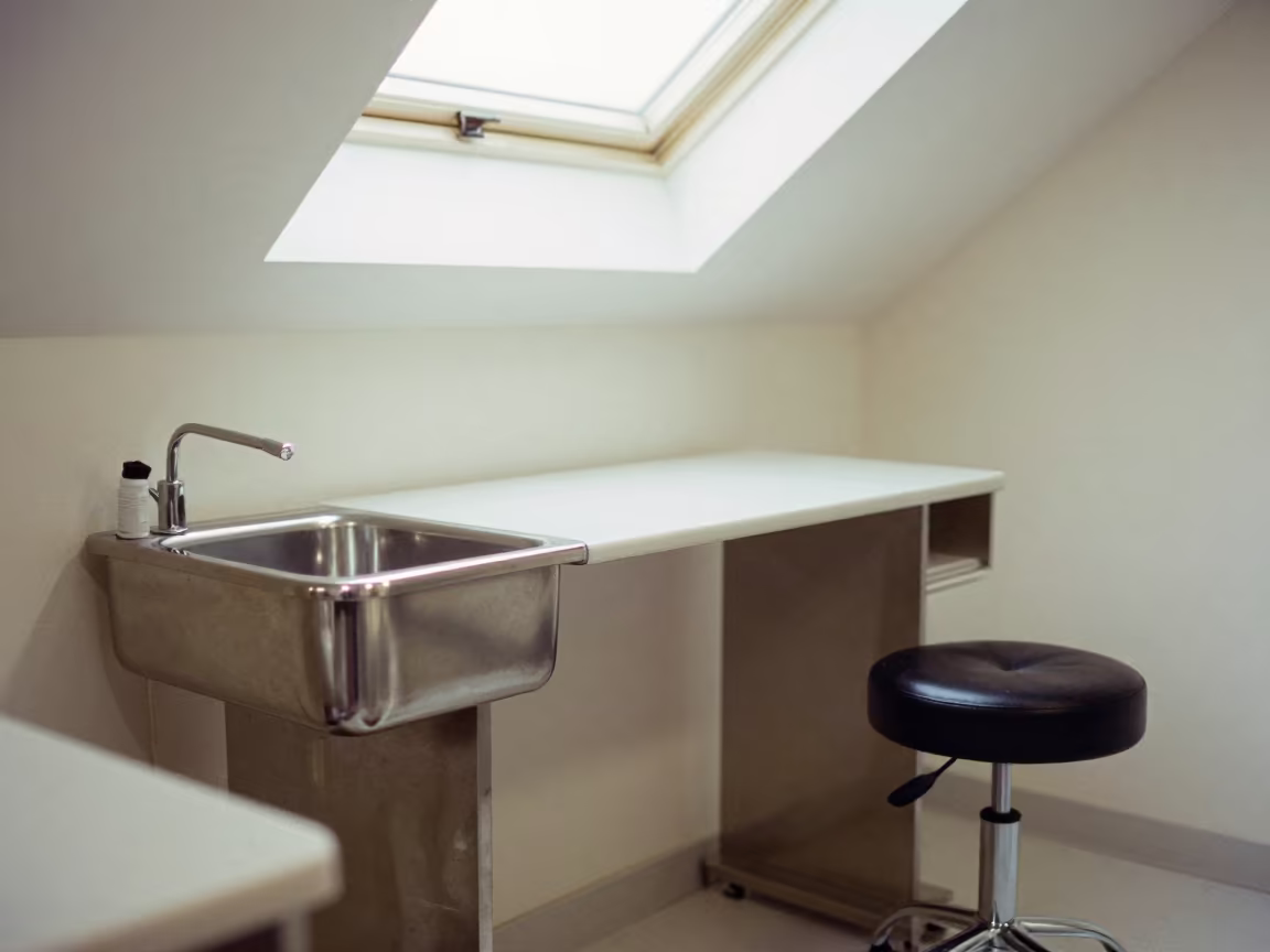Massage Sink and Rolling Stool in Nail Studio in inside a nail studio near Ramat Gan