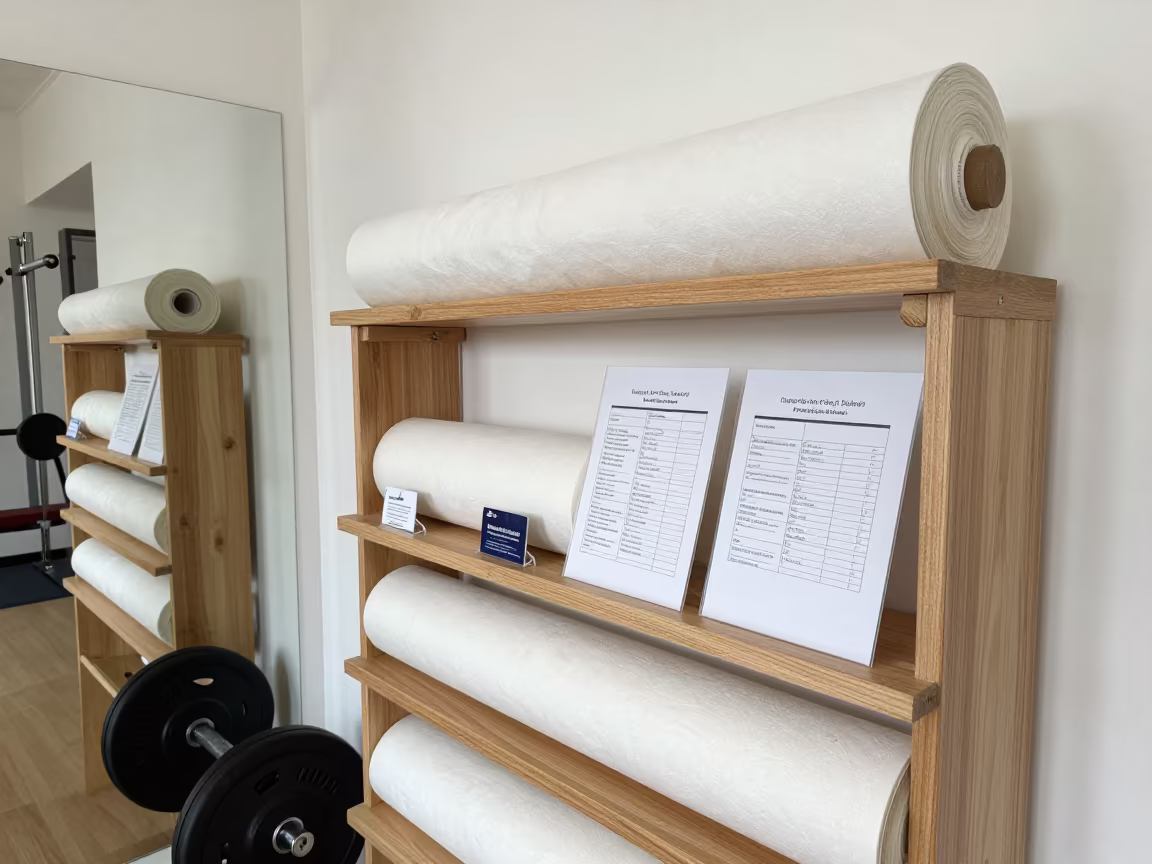 Massage Table Shelf in Kampala Spin Studio in inside a spin studio under class lights in Kampala