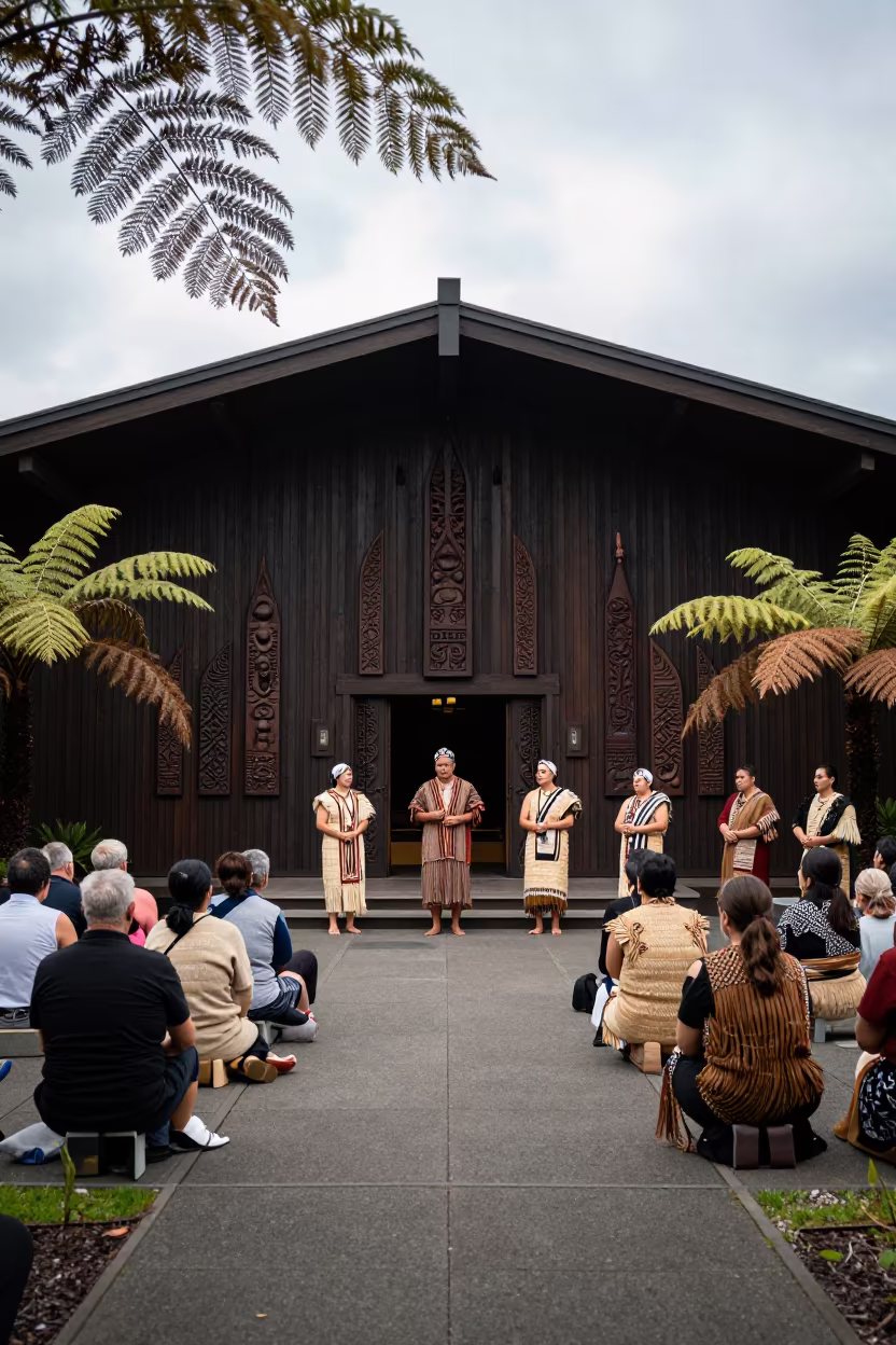 Matariki Ceremony in Wellington Temple Courtyard in in a temple courtyard in Wellington