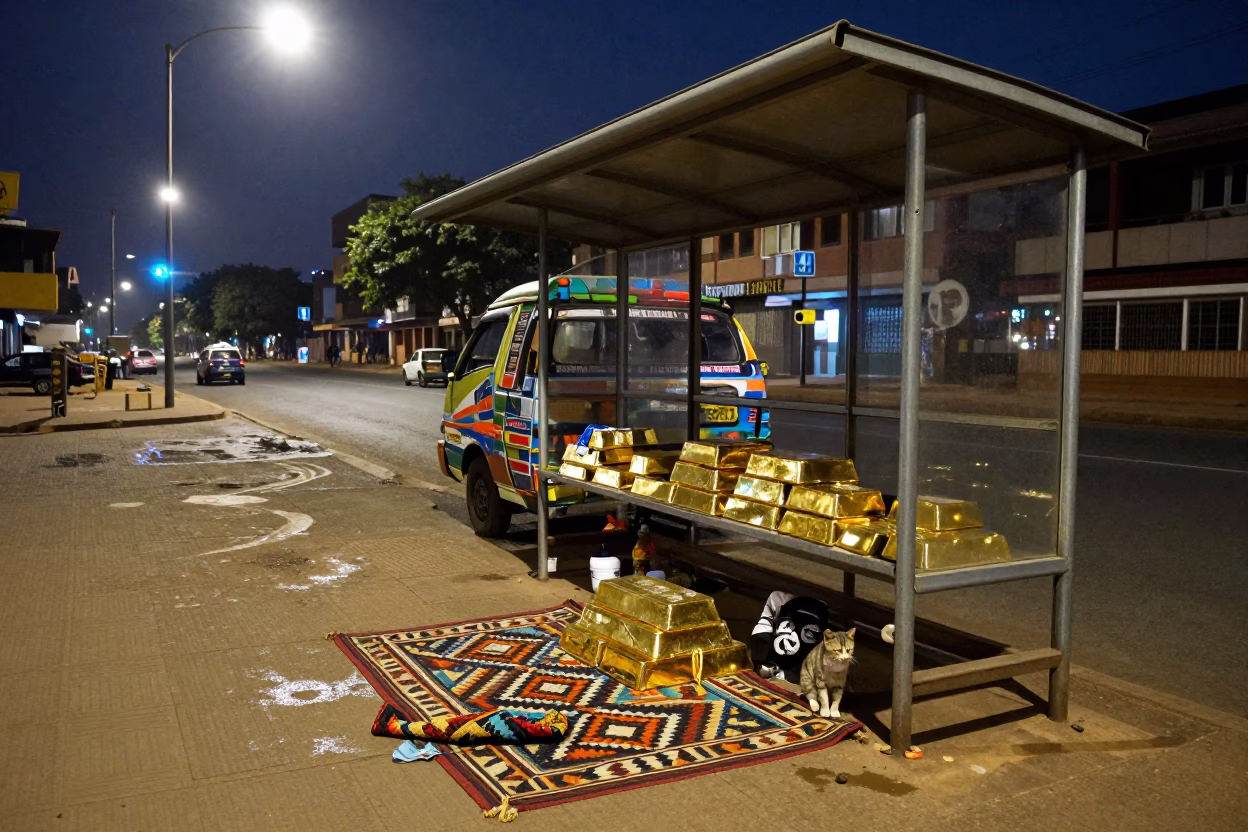 Matatu Stop in Nairobi in in Nairobi, Kenya
