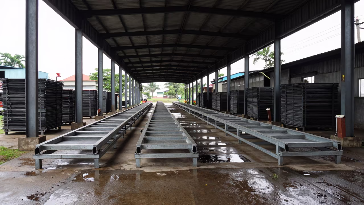 Match Factory Dipping Frames Conveyor Satkhira in at a loading dock near Satkhira