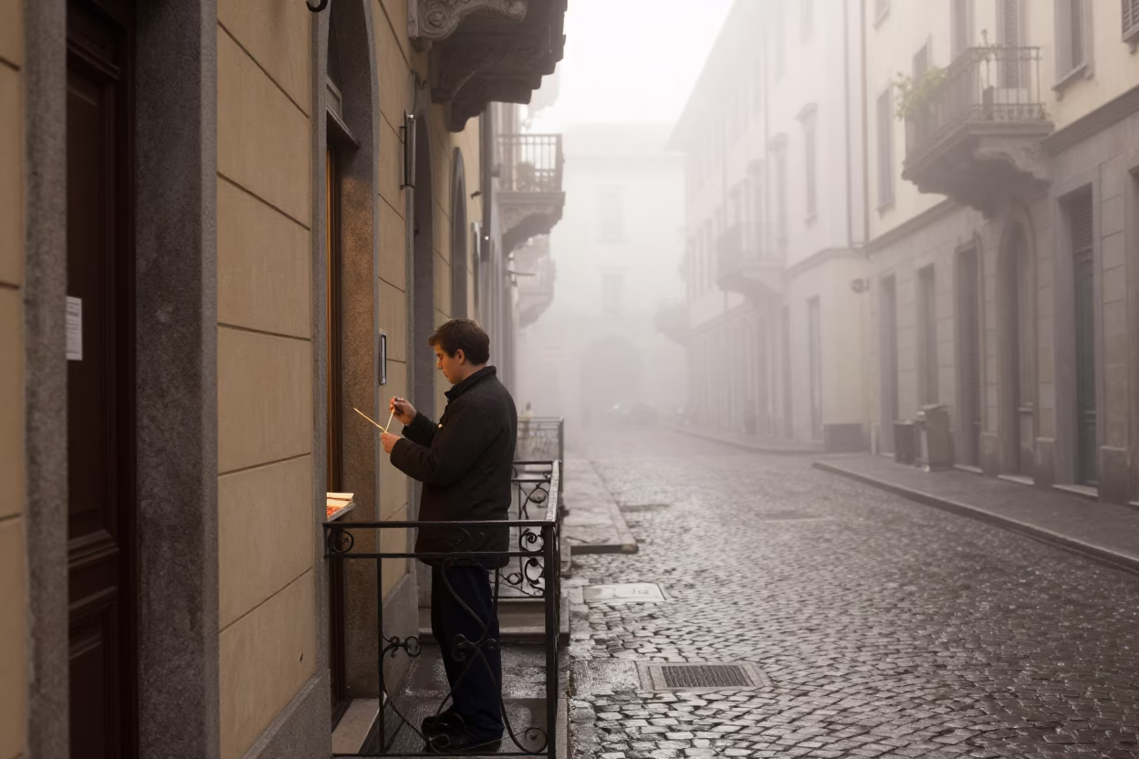 Match in Milan at Dawn Light in in Milan, Italy