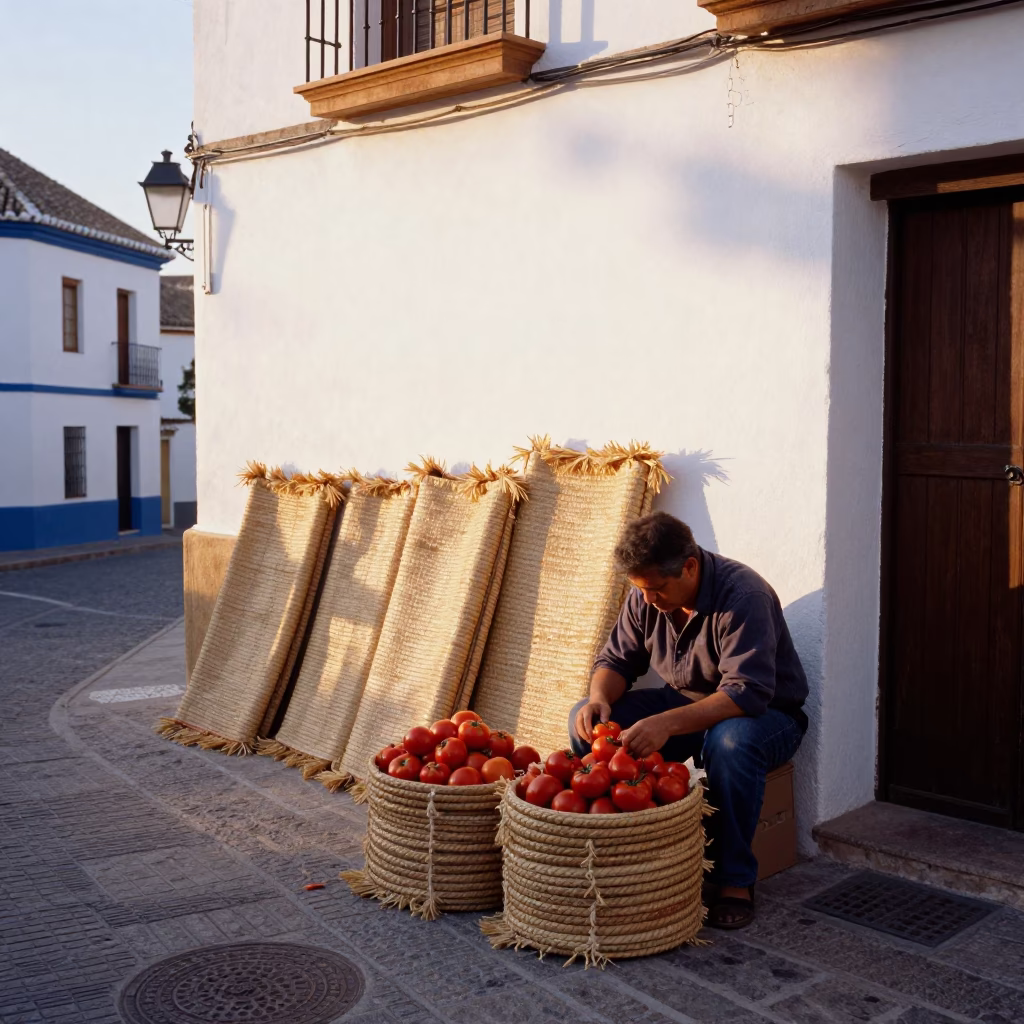 Mats just after sunrise in Granada in in Granada, Spain