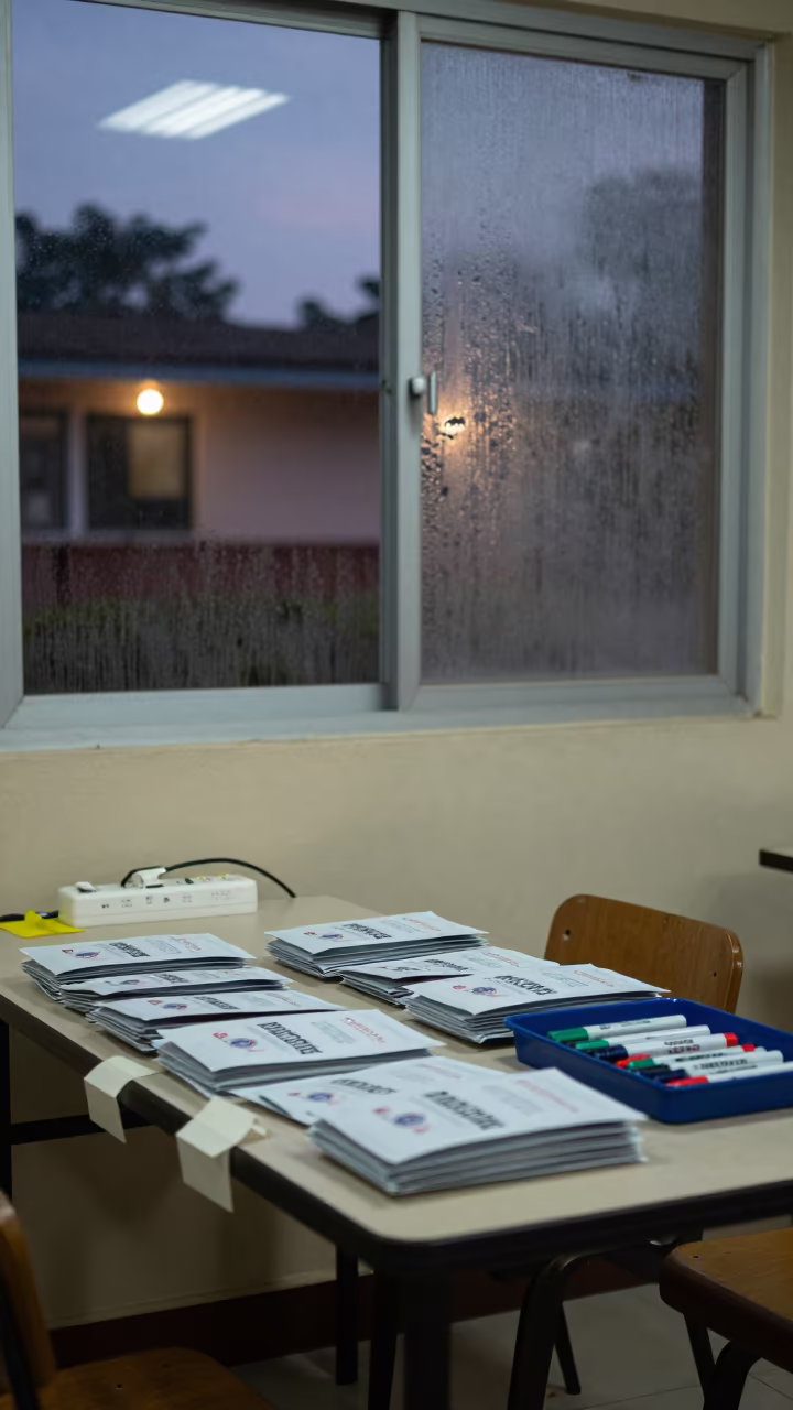Mbarara Training Room Twilight Setup in inside a training room prepared for interviews in Mbarara