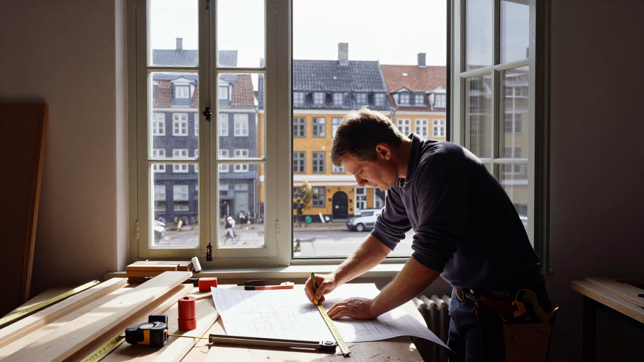 Measuring Blueprints in Copenhagen in in Copenhagen, Denmark