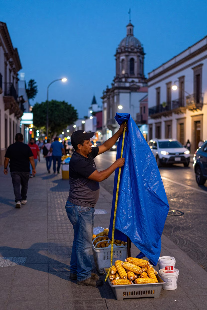 Measuring Corn in Mexico City in in Mexico City, Mexico