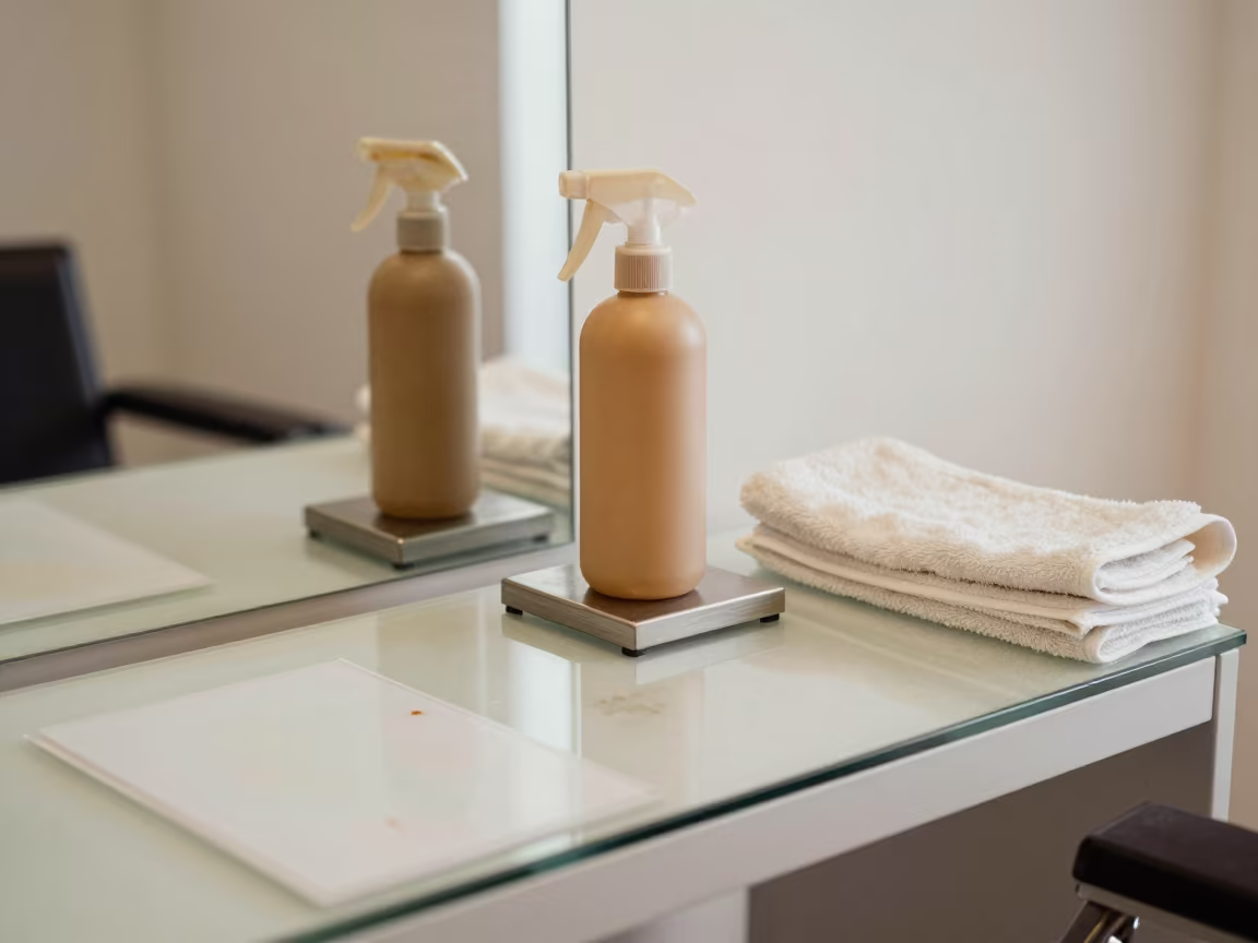 Measuring Stand in Queretaro Spray Tan Room in inside a skincare treatment room near Queretaro