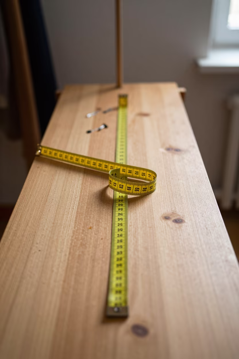 Measuring Tape on Sewing Bench Near Lodz in on a writing desk near Łódź