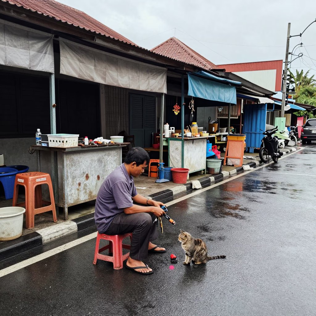 Mechanic at Midday Light in in Denpasar, Indonesia