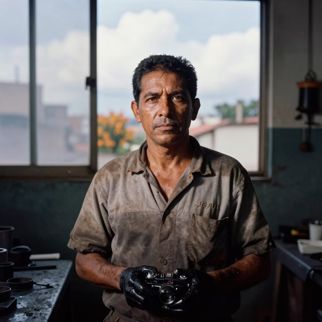 Mechanic Portrait São Paulo Noon Oil Hands in in São Paulo