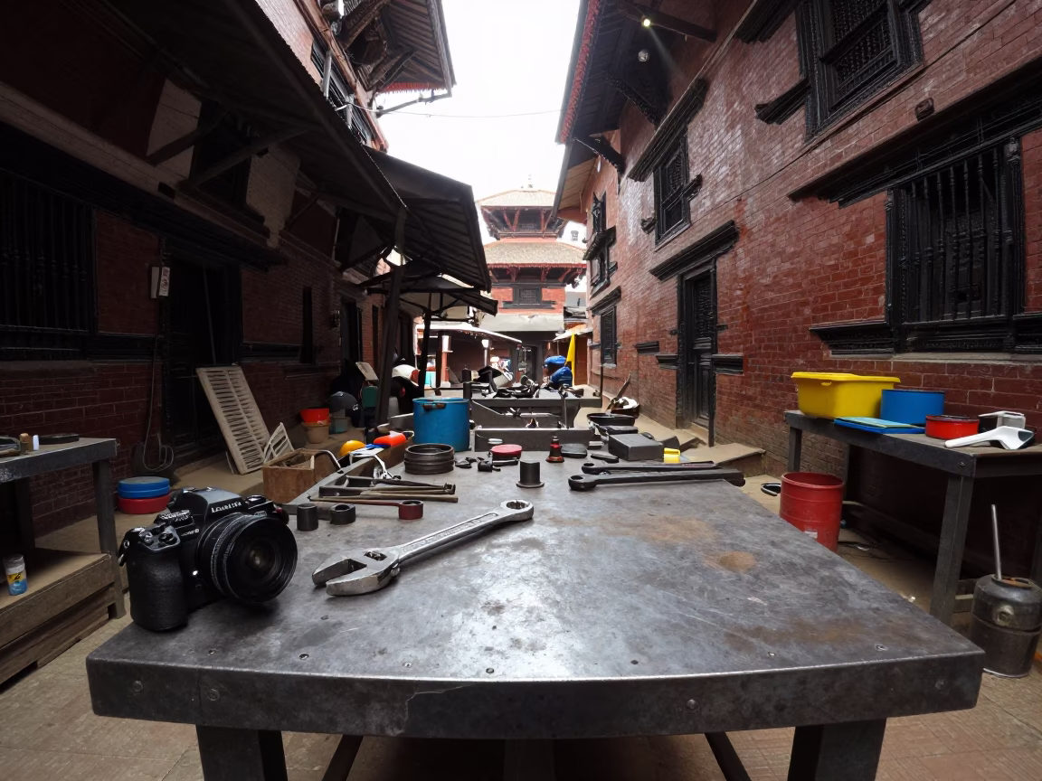 Mechanic's Workbench in Kathmandu in in Kathmandu, Nepal