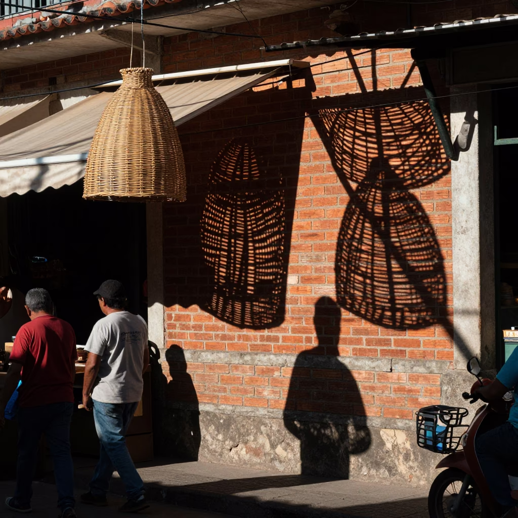 Medellin Basket Shadows at The Early Afternoon Light in in Medellin, Colombia