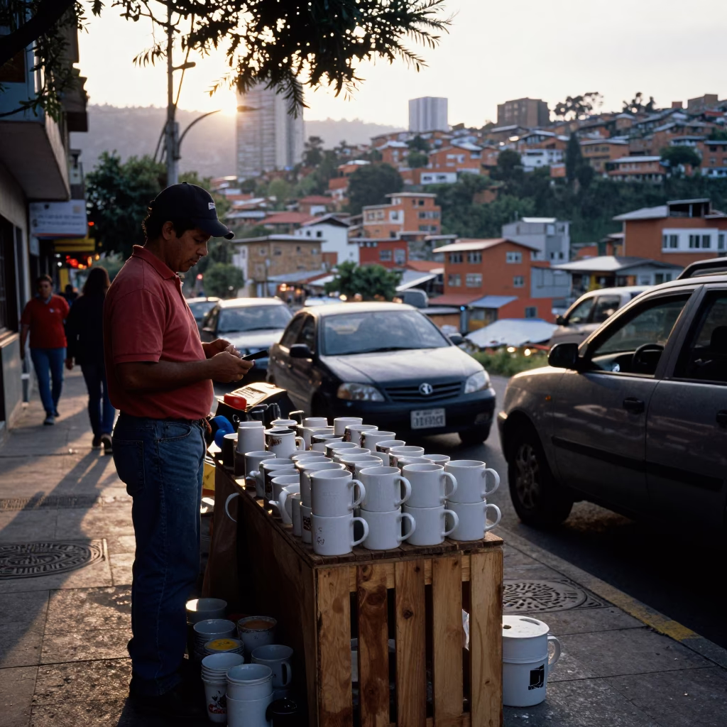 Medellin Coffee Mugs at First Light Of Dawn in in Medellin, Colombia
