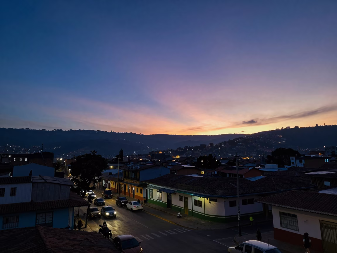 Medellin Dawn Light at The Still Hours Before Dawn Light in in Medellin, Colombia