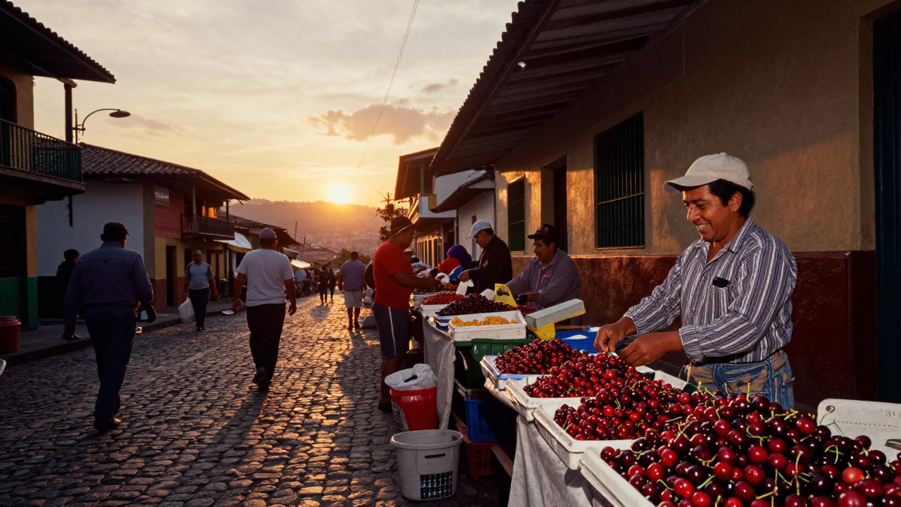 Medellin Scene Sunset at As The Sun Drops Toward The Horizon in in Medellin, Colombia