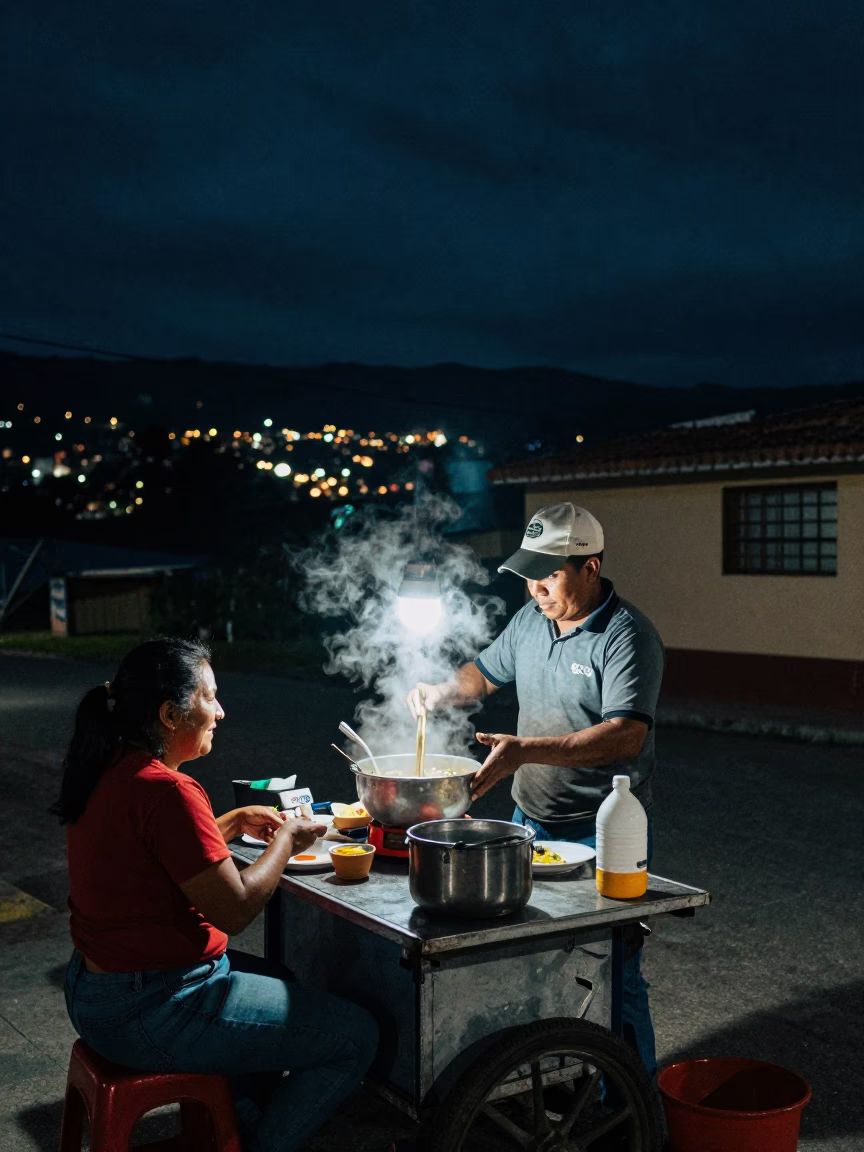 Medellin Steaming Pho at The Deepest Night Sky Light in in Medellin, Colombia