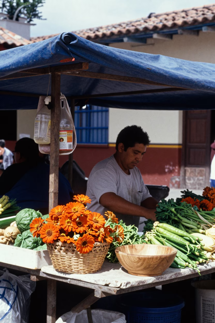 Medellin Vendor Stall at Flat Noon Light in in Medellin, Colombia