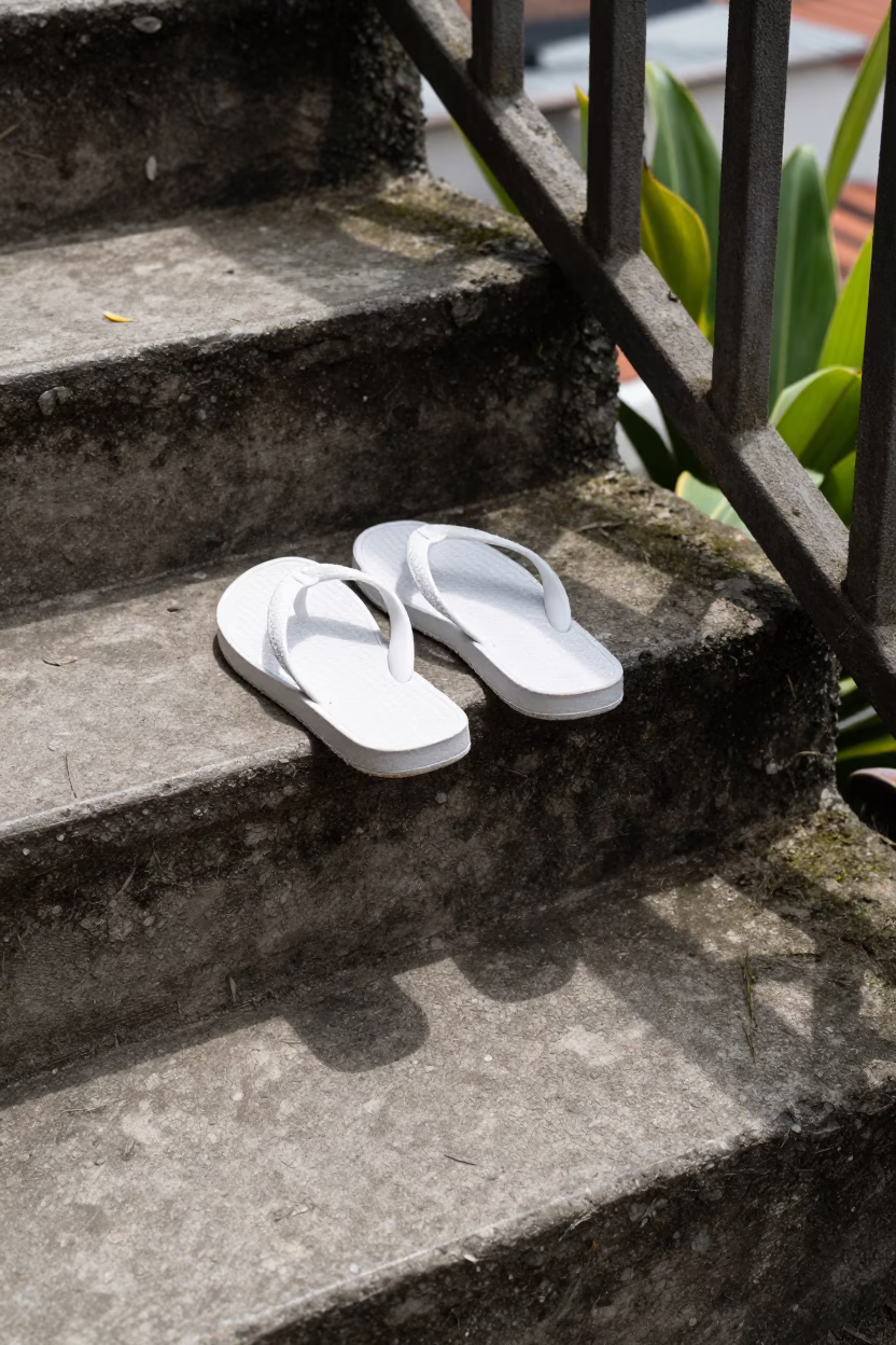 Medellin White Rubber Flip-flops in in Medellin, Colombia
