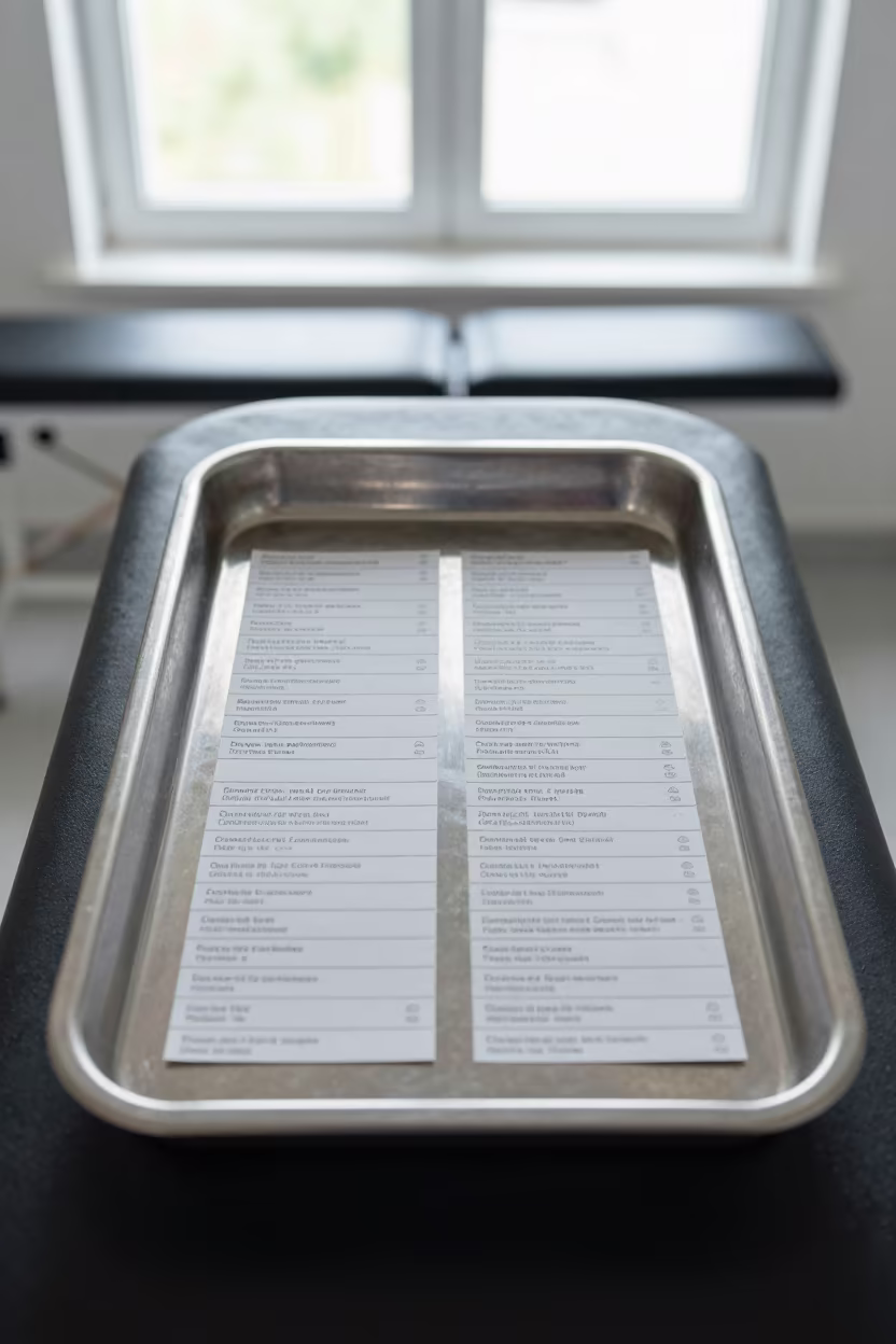 Medical Consent Sticker Tray in Liège Gym in inside a rehabilitation gym in Liège