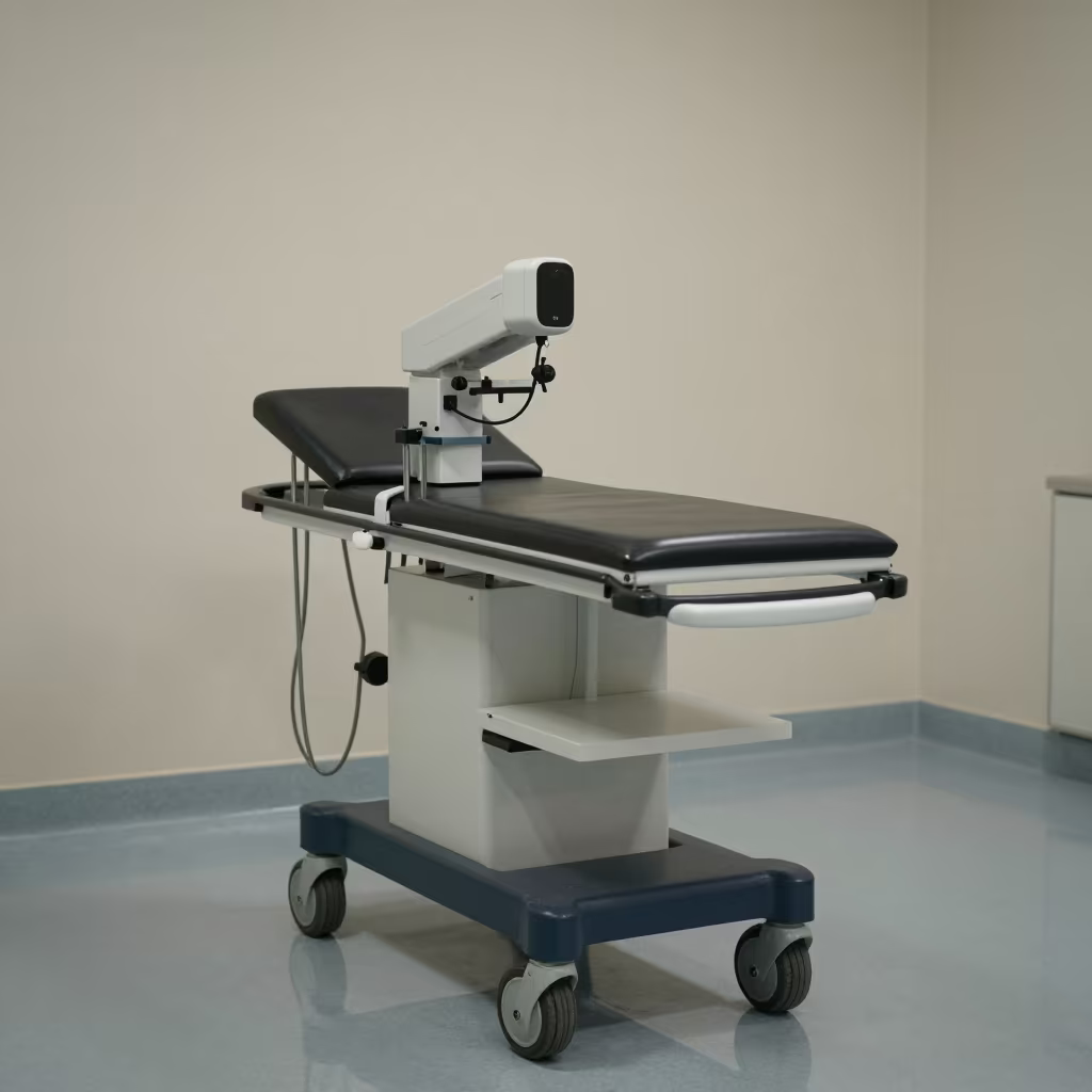 Medical Saw Cart in Late Afternoon Clinic Room in inside a clinic exam room in Dera Ghazi Khan