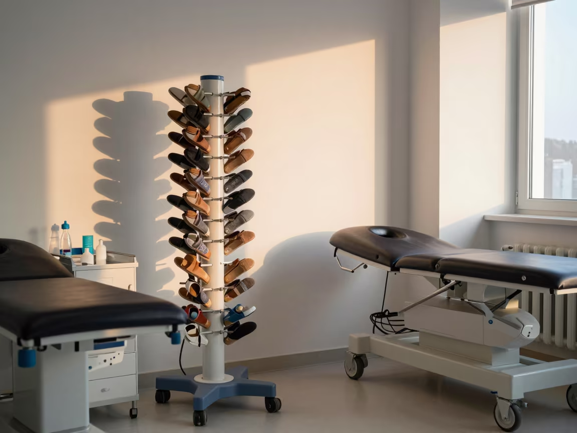 Medical Shoe Rack in Alanya Recovery Room in inside a recovery area with treatment stations aligned in Alanya