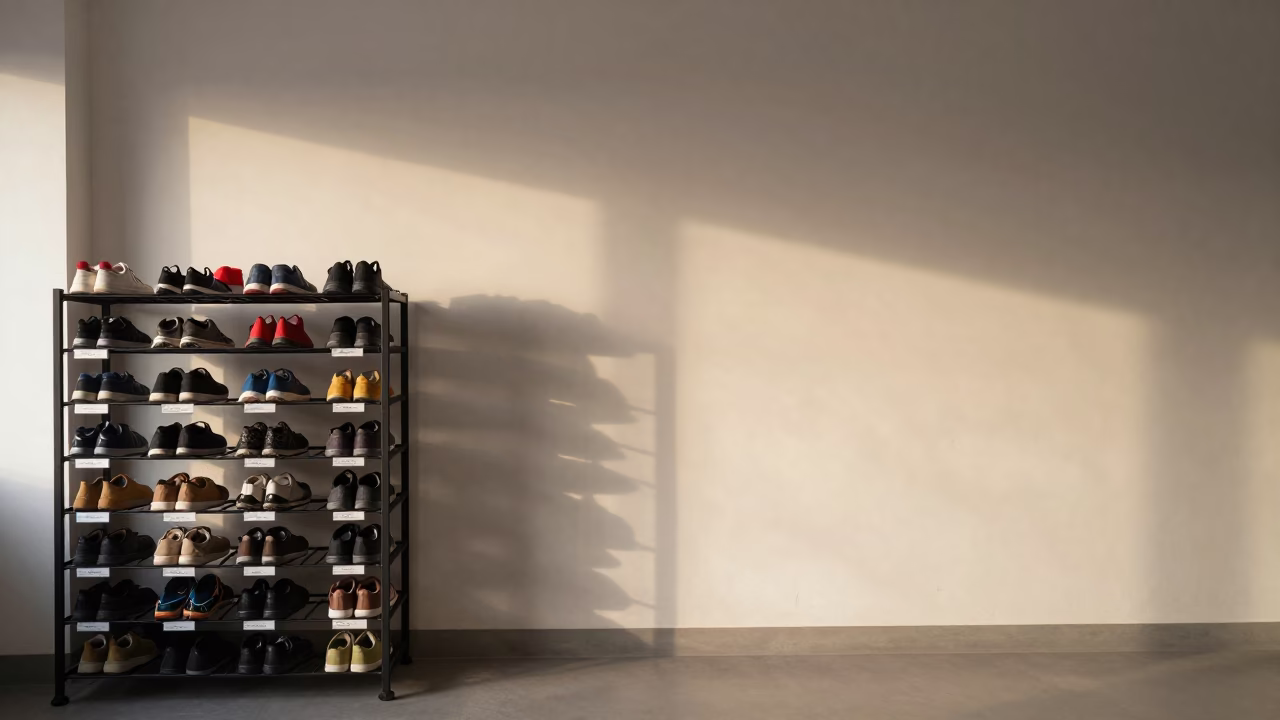 Medical Shoe Rack in Bright Ambato Rehab Gym in inside a rehab gym prepared for the first patients near Ambato