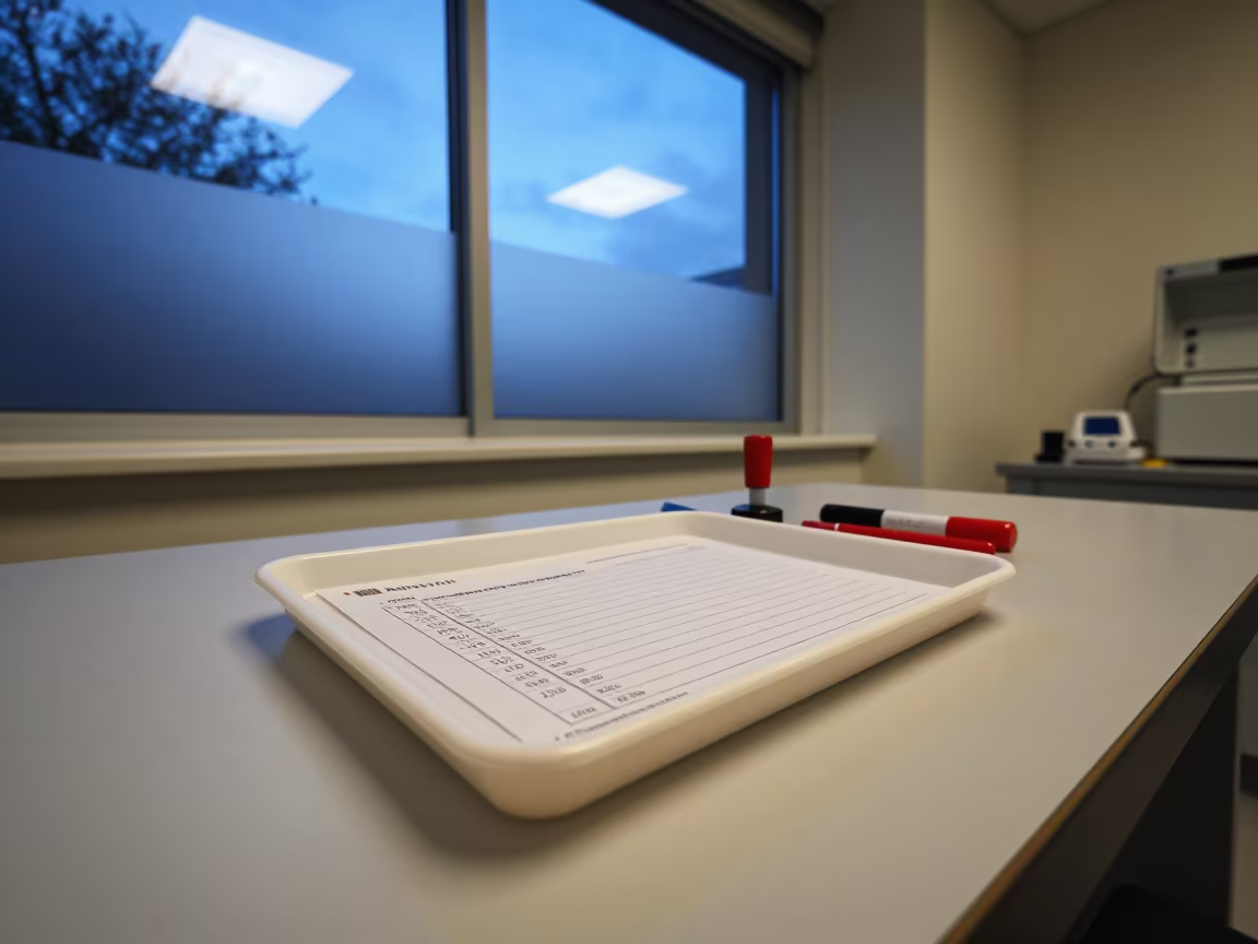 Medical Stamp Tray in Canterbury Imaging Suite in inside an imaging suite in Canterbury