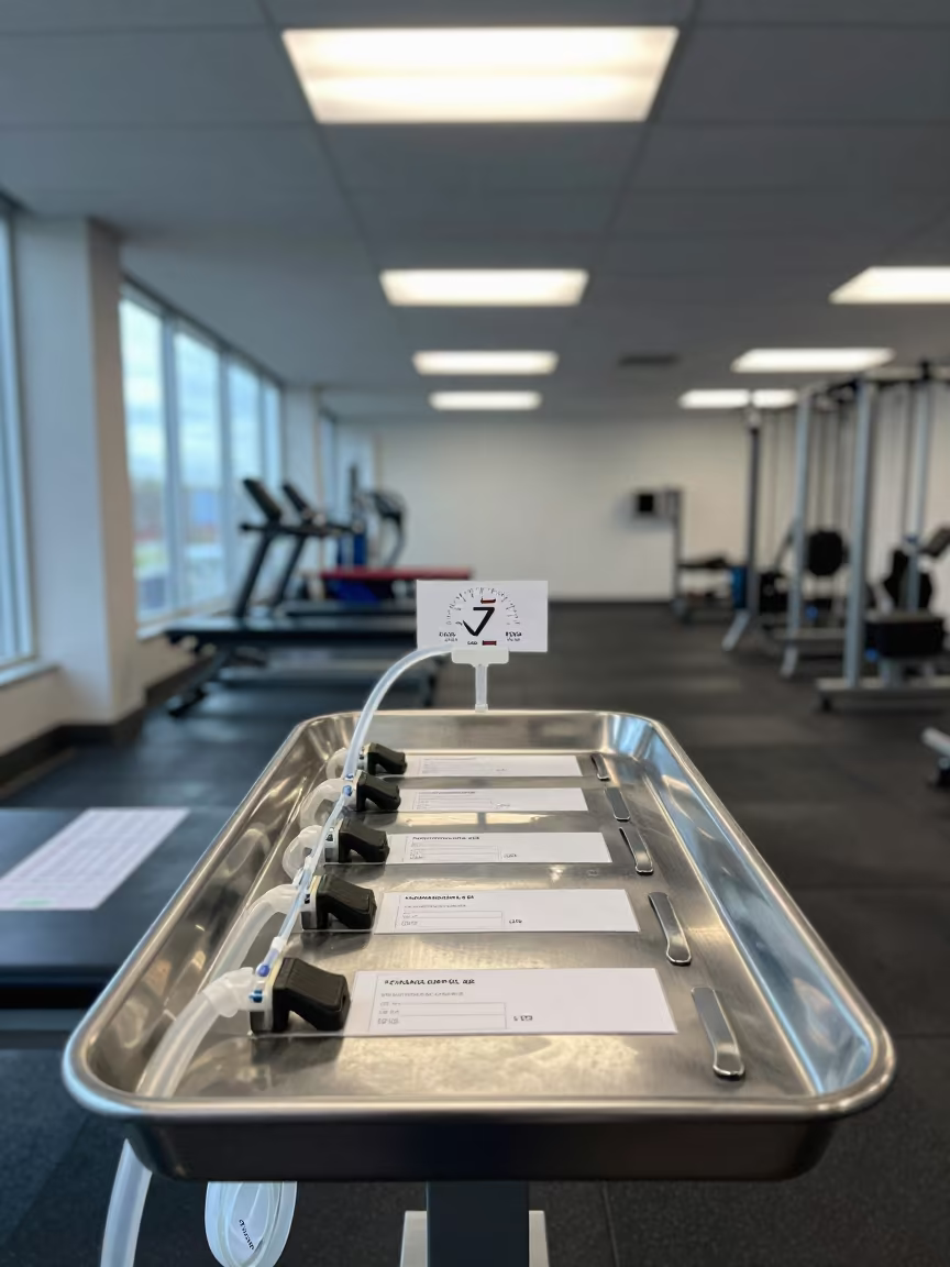 Medical Timeout Tray in Havana Rehab Room in inside a rehabilitation gym near Havana