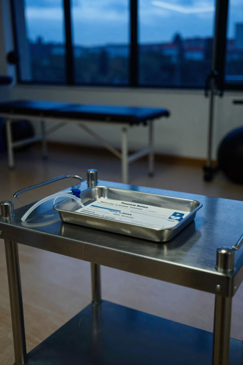 Medical Timeout Tray in Rehab Room in inside a rehabilitation gym in Mohammedia
