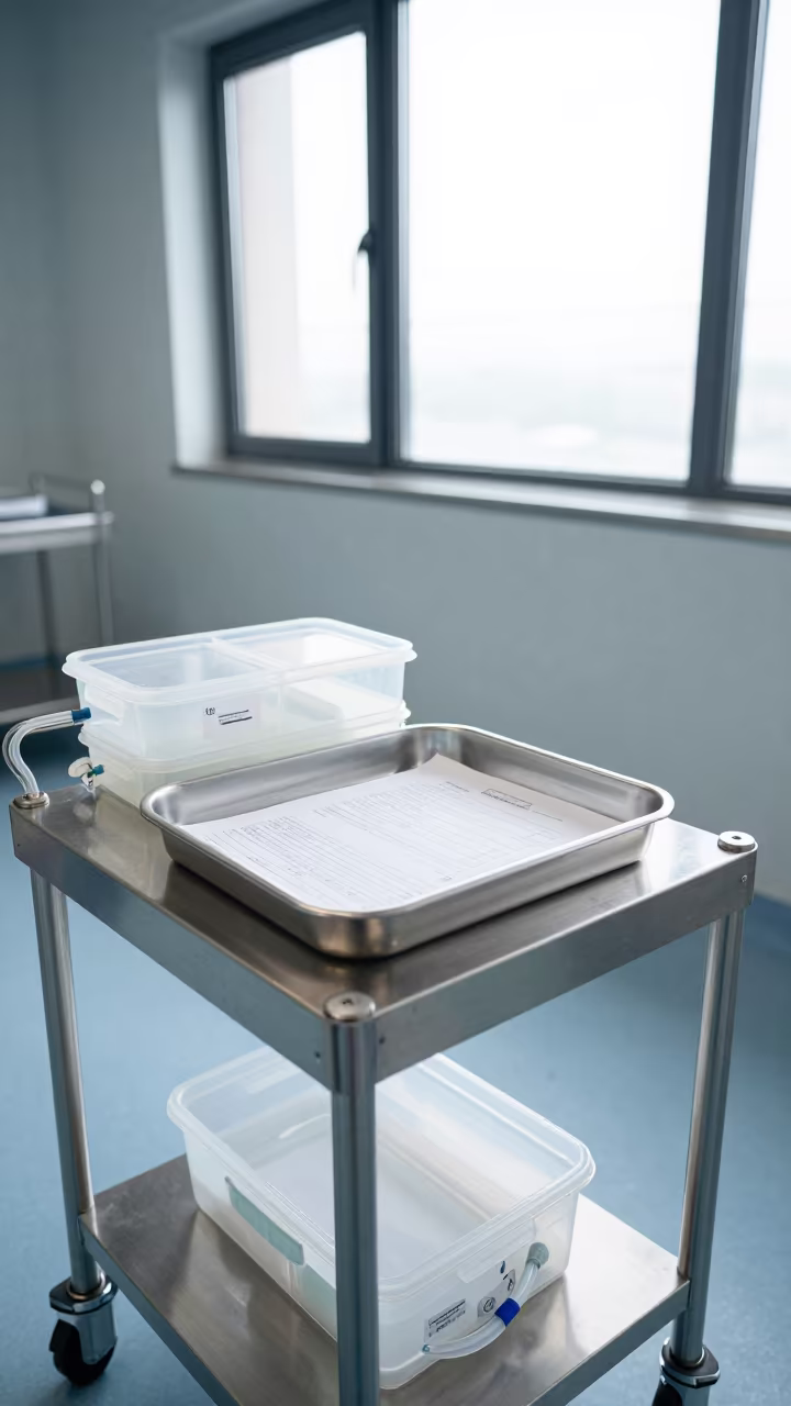 Medical Timeout Tray in Zhengzhou Prep Room in in a surgical prep area in Zhengzhou