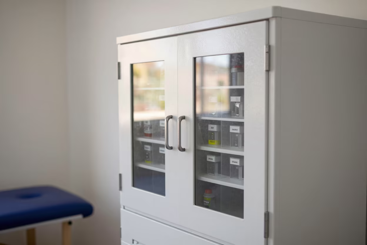 Medication Cabinet in Awka Rehab Gym in inside a rehabilitation gym in Awka