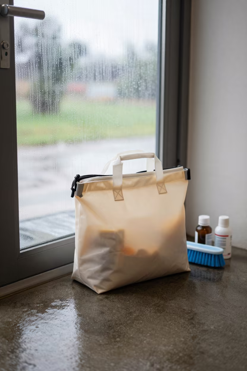 Medication Tote at Dog Wash Jalingo in at a self-serve dog wash station in Jalingo