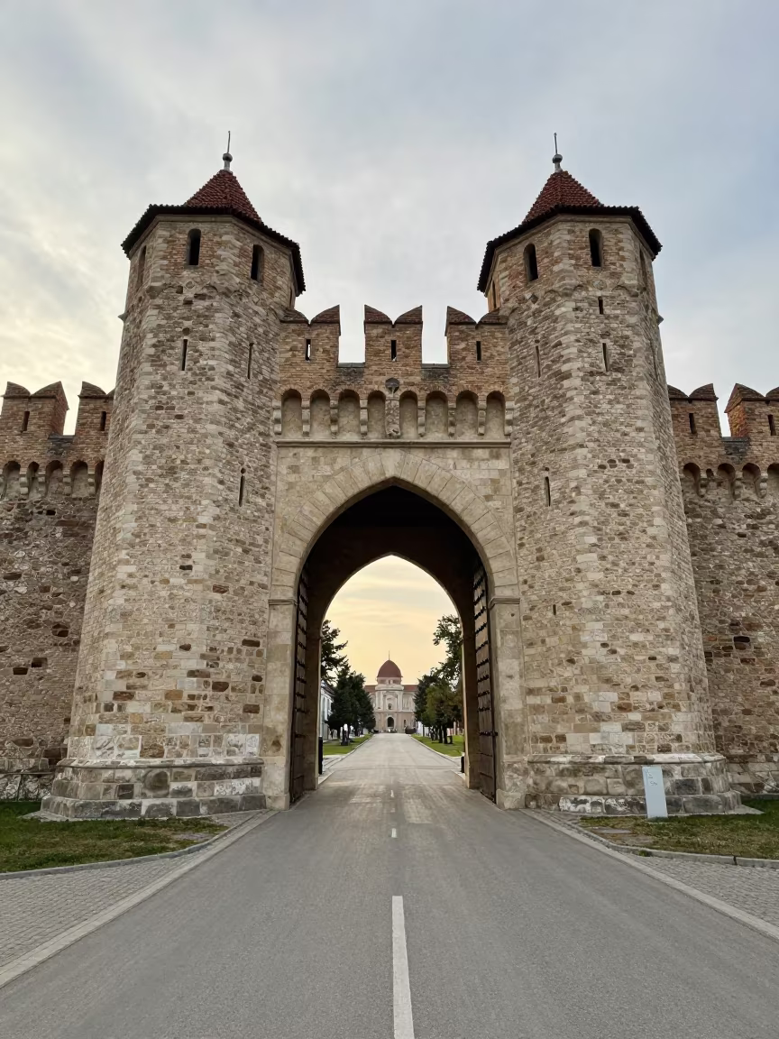 Medieval Gate Inside Belgrade Vaulted Atrium in inside a vaulted atrium in Belgrade