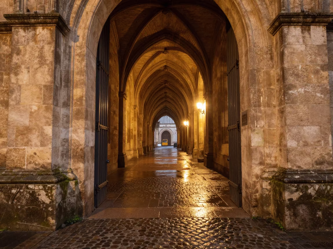 Medieval Gate in Restored Train Terminal in inside a restored train terminal near Port-au-Prince