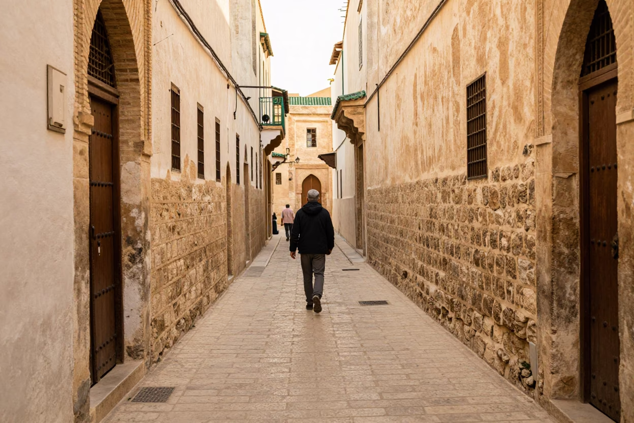 Medina Alley in Tunis at Late Afternoon Light in in Tunis, Tunisia