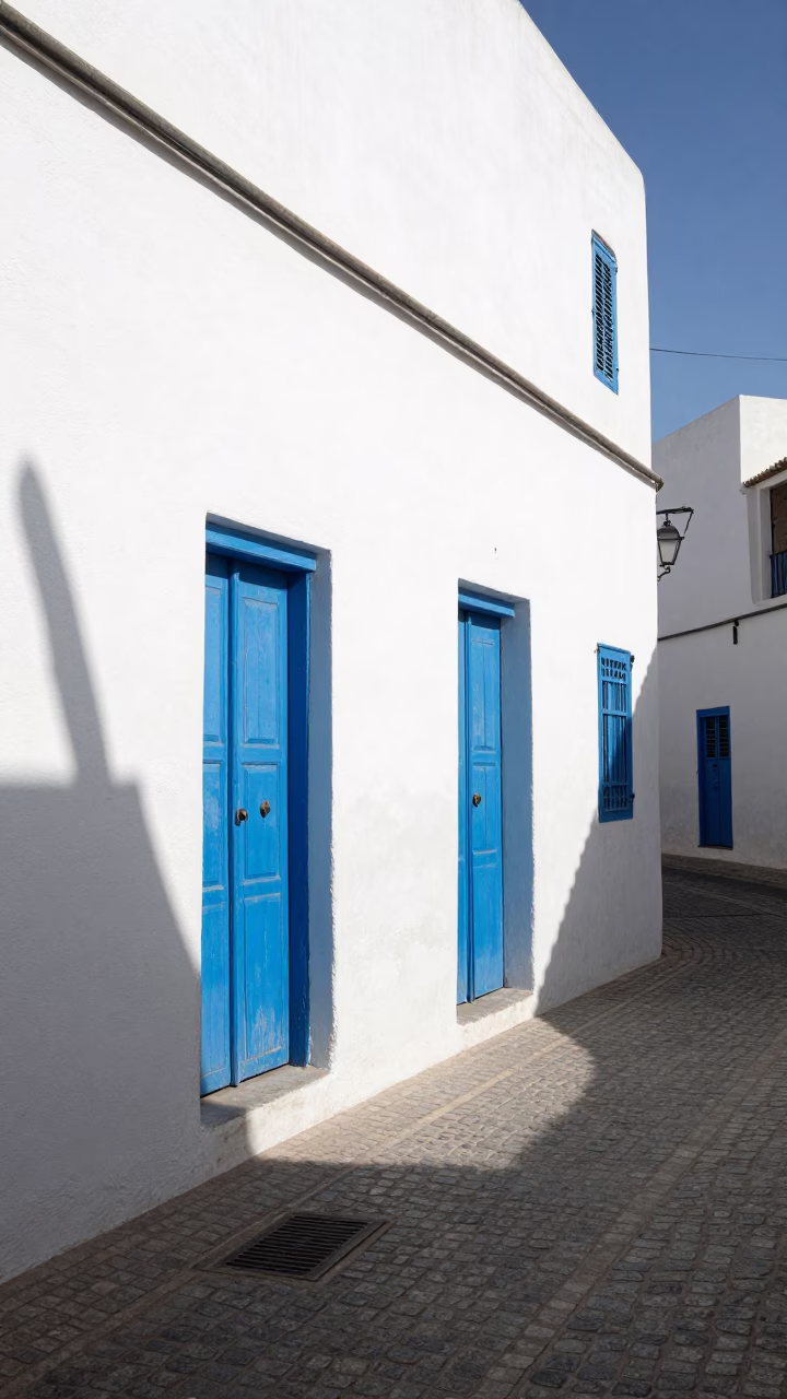 Medina Midday at Midday Light in Essaouira in in Essaouira, Morocco