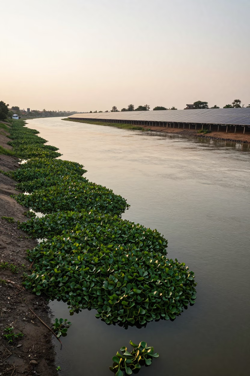 Mekong River at Sunset Light in Phnom Penh in in Phnom Penh, Cambodia
